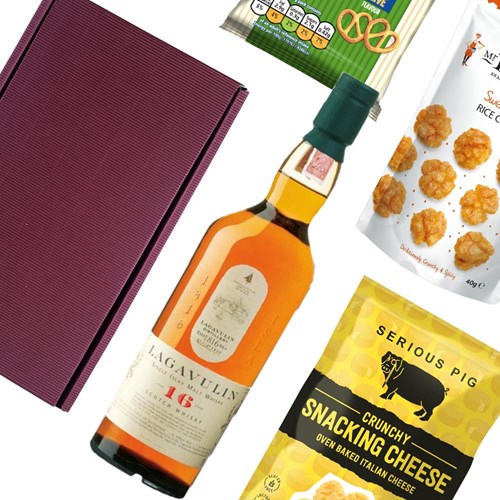 Lagavulin 16 Year Old Single Malt Whisky 70cl Nibbles Hamper